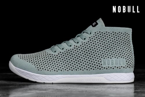 NOBULL Suede Mens Mid Trainers Mint UK-MBW78